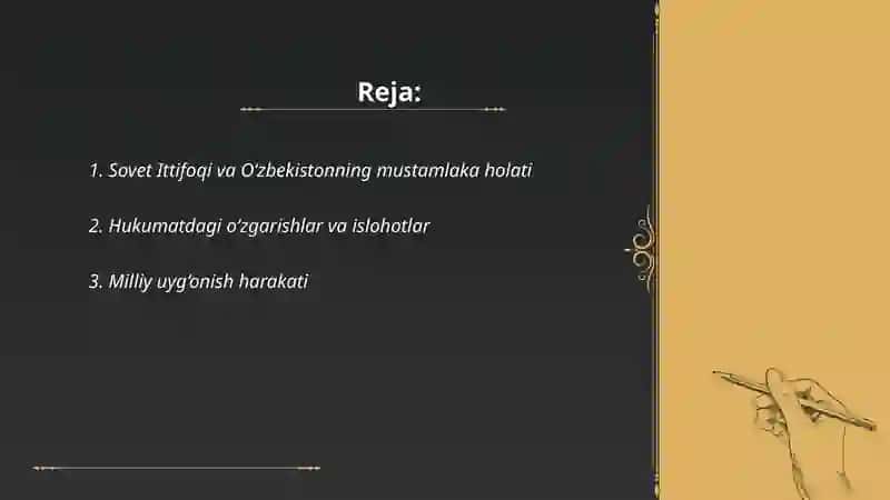 Mustaqillik erishish arafasida Oʻzbekistondagi ijtimoiy-siyosiy jarayonlar 2