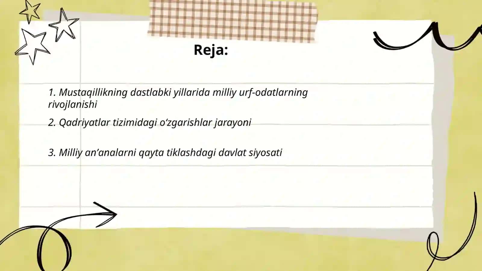 Mustaqillik yillarida milliy urf-odatlar, qadriyatlar va anʼanalarning qayta tiklanishi 2