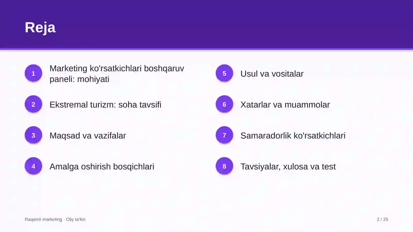 ekstremal turizmda marketing ko'rsatkichlari boshqaruv panelini yaratish 1264 2