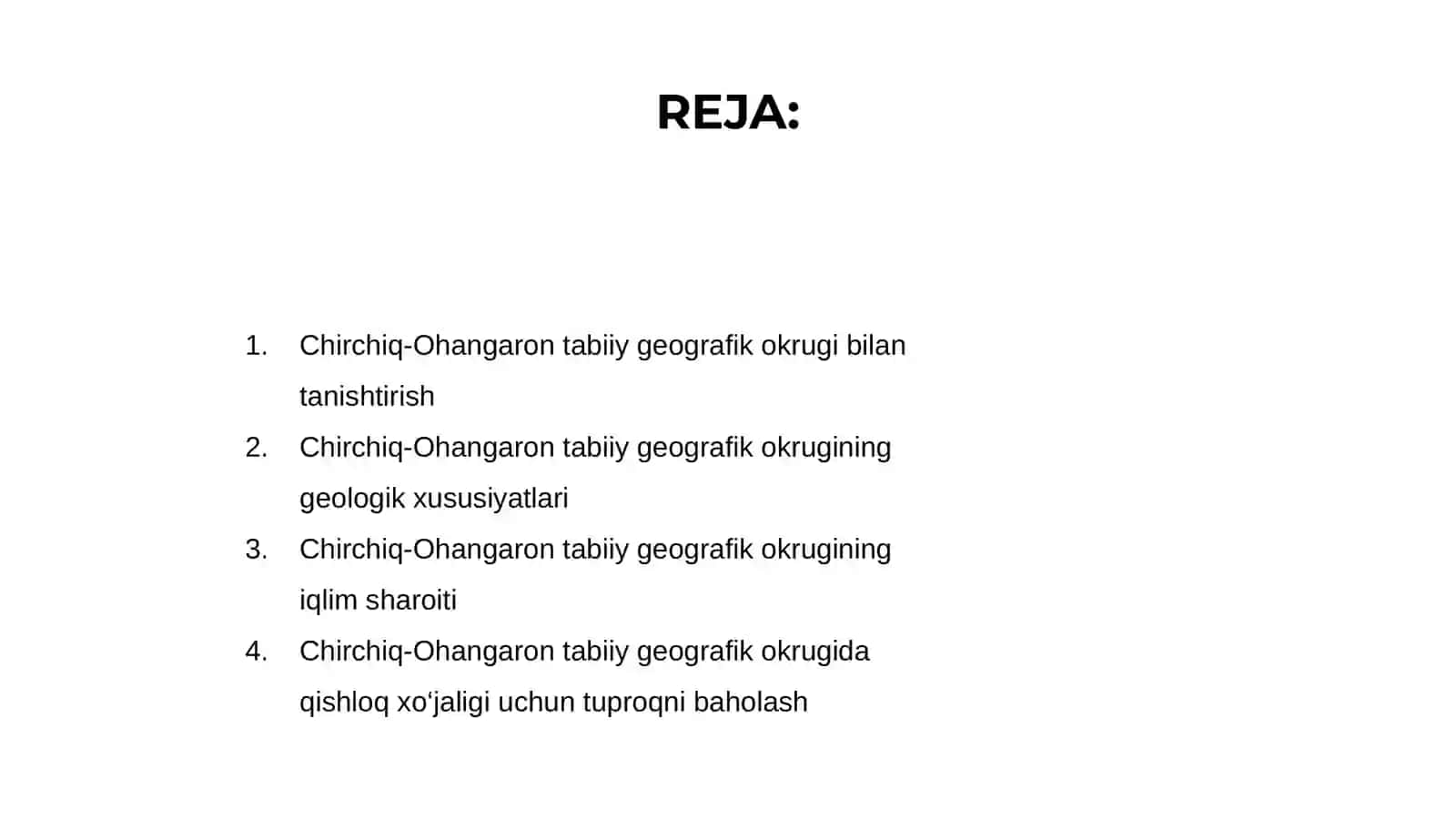 Chirchiq-Ohangaron tabiiy geografik okrugi landshaftlarini qishloq xo'jaligi maqsadida baholash 2