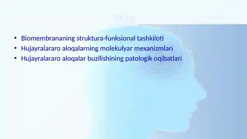 Biomembranalar va hujayralararo aloqalar 2