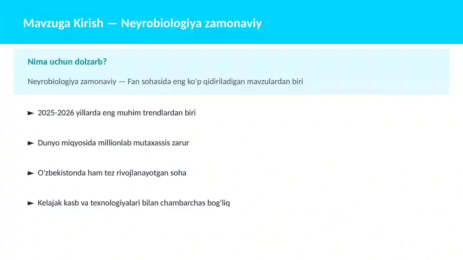 Neyrobiologiya zamonaviy 2