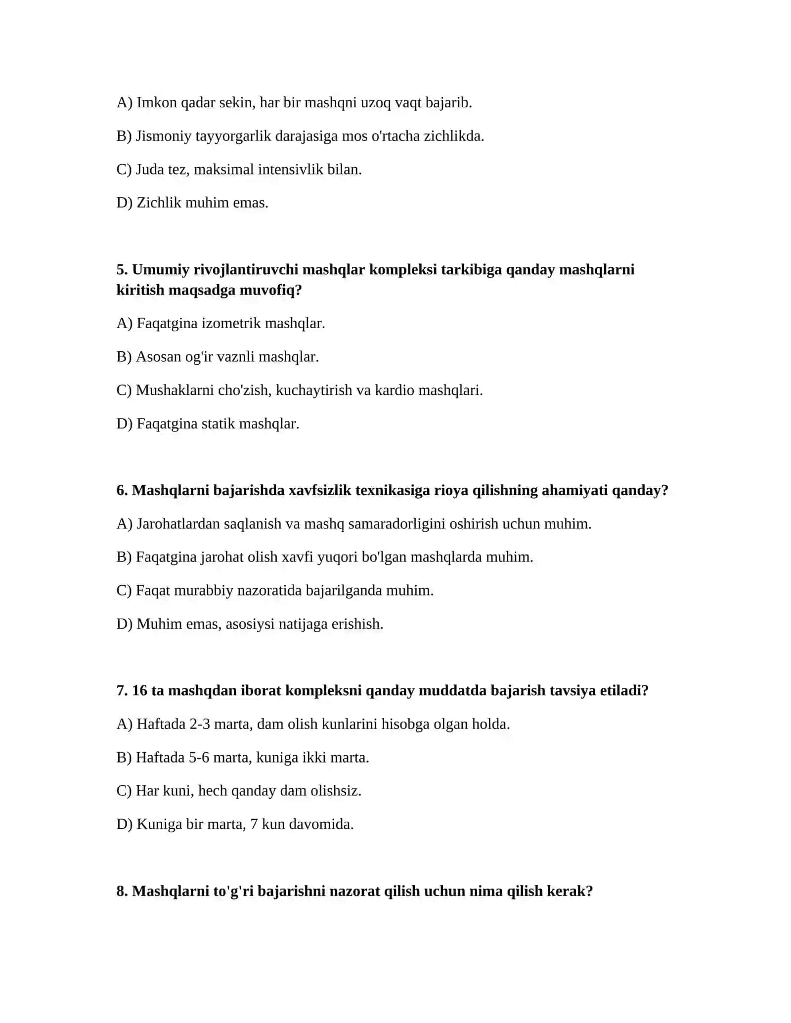 Umumiy rivojlantirishq mashqlarini tuzish va uni bajarish metodikasi 2