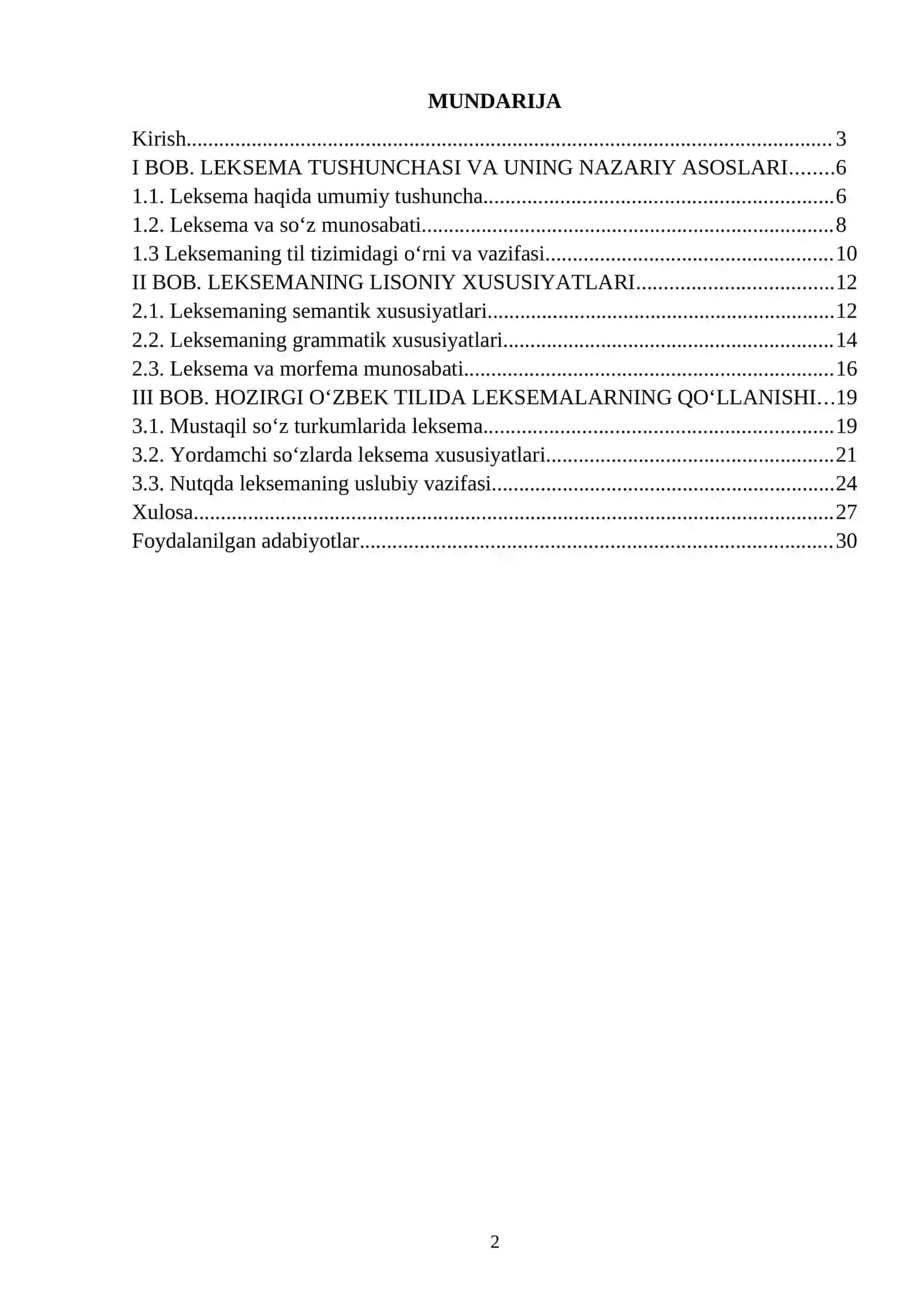 Leksemening til birligi sifatidagi mohiyati 2
