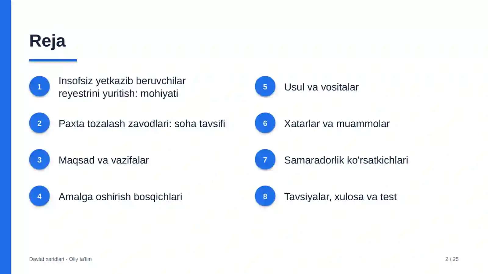 paxta tozalash zavodlarida insofsiz yetkazib beruvchilar reyestrini yuritish 9051 2