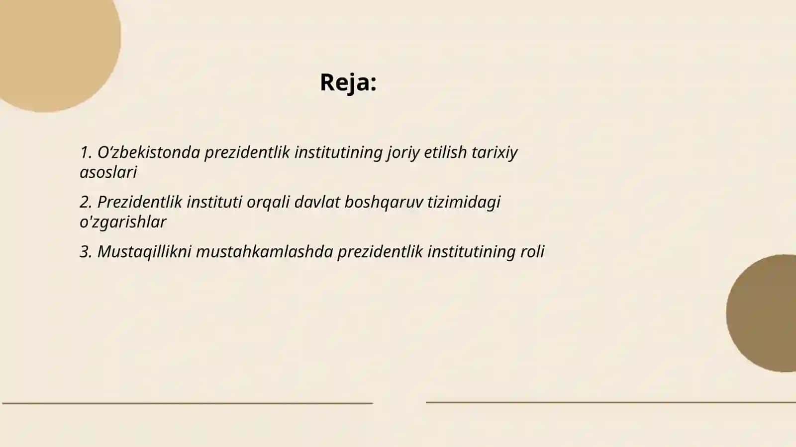 Oʻzbekiston Respublikasida prezidentlik institutining joriy etilishi I.A.Karimovning prezident etib tayinlanishi 2