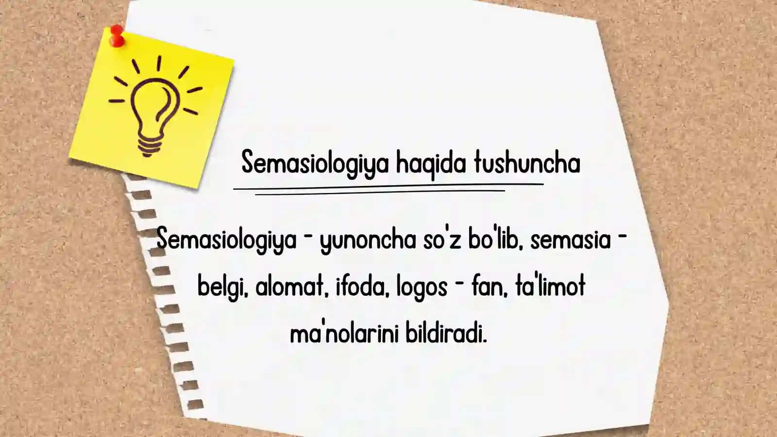 Semasiologiya - leksikologiyaning muhim bo'limi sifatida 2