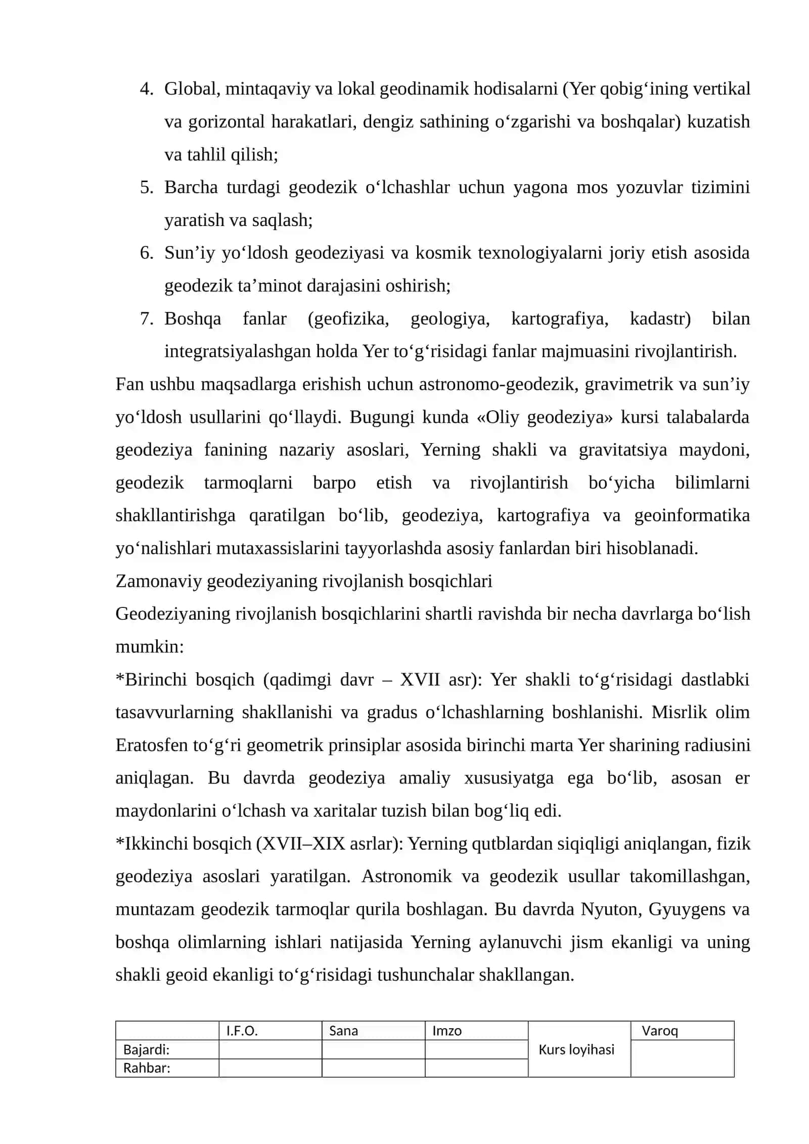 Oliy geodeziya va geoinformatika 2