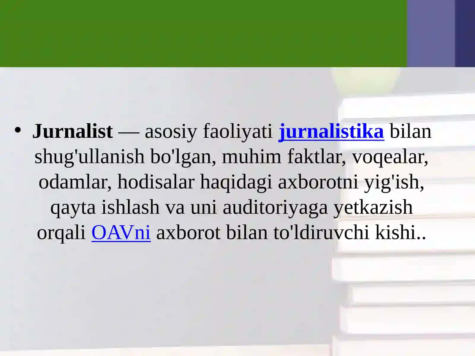 Jurnalistik faoliyatining universallashuvi 2