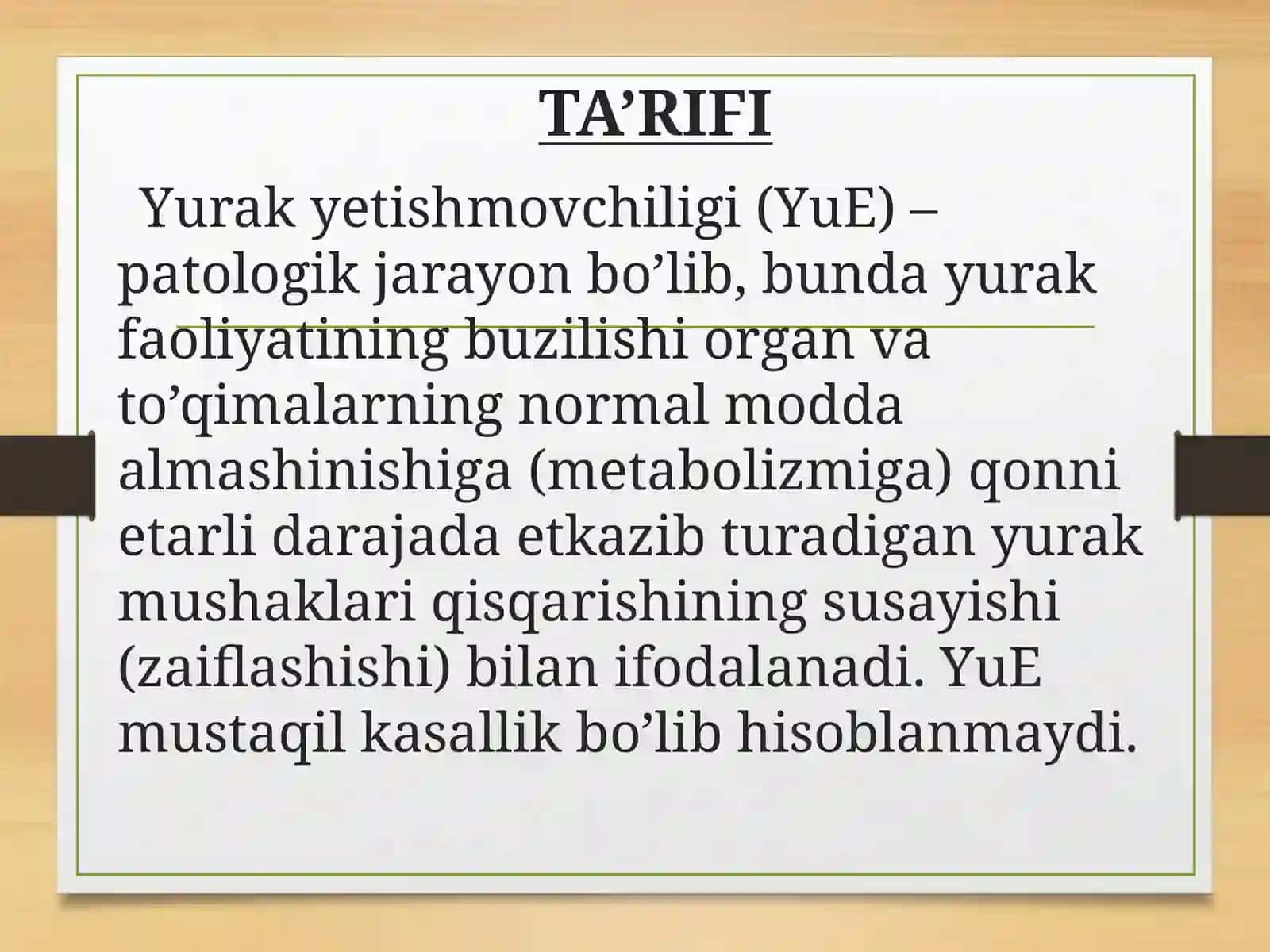 YURAK YETISHMOVCHILIGI 2