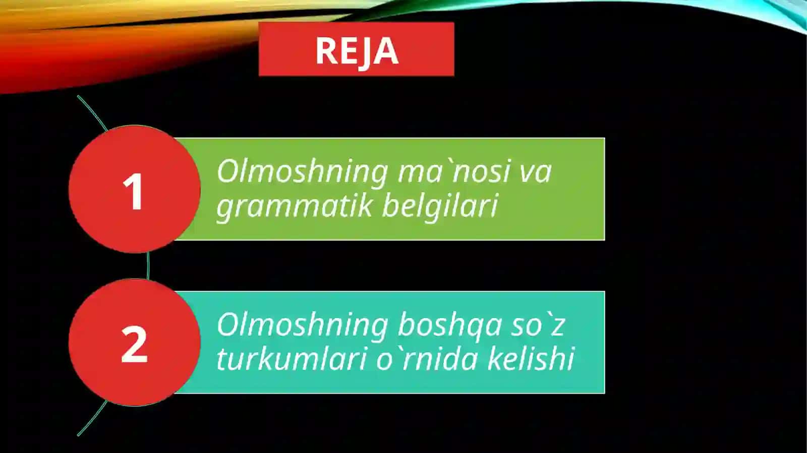 Olmosh so’z turkumi 2
