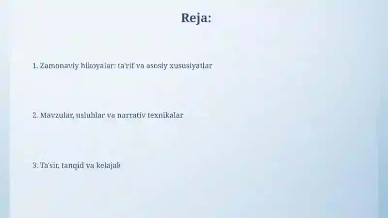 Zamonaviy hikoyalar 2