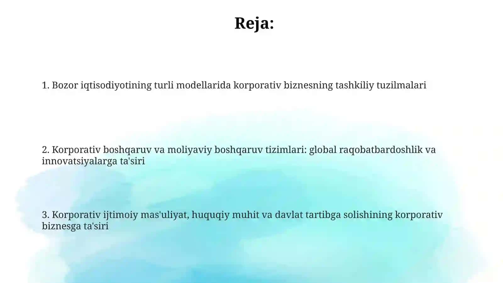 Bozoriqtisodiyotining turlimodellarida korporativ biznestashkiliyxususiyatlari 2