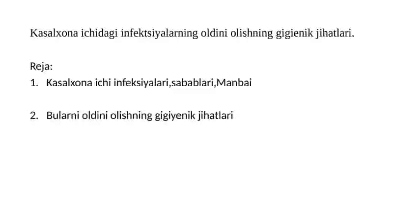 Kasalxonaichidagi infektsiyalarning oldini olishning gigienik jihatlari 2