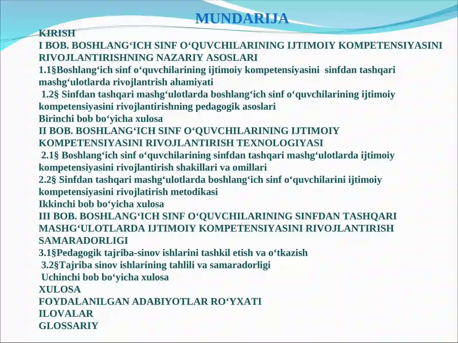 SINFDAN TASHQARI MASHG‘ULOTLARDA BOSHLANG‘ICH SINF O‘QUVCHILARINING IJTIMOIY KOMPETENSIYASINI RIVOJLANTIRISH 2