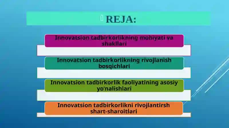 Innovatsion tadbirkorlikfanining maqsadi va mohiyati 2