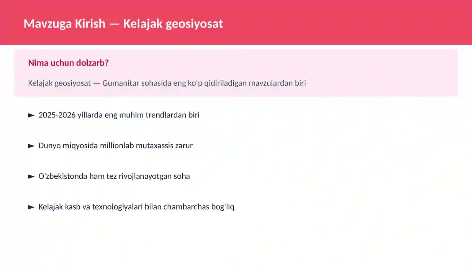 Kelajak geosiyosat 2