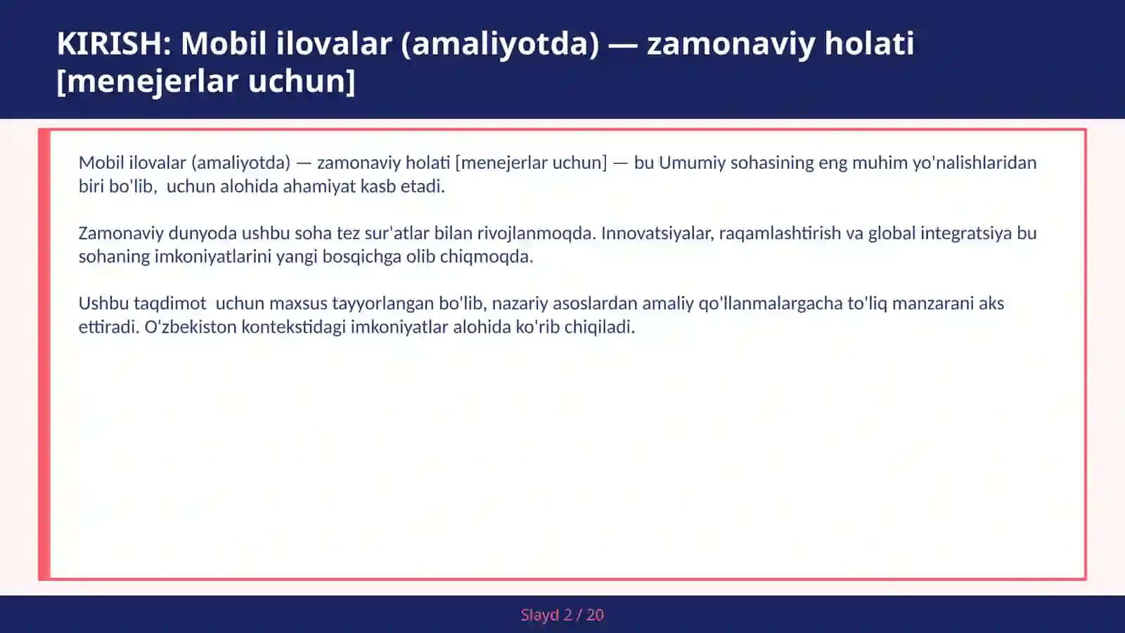 Mobil ilovalar (amaliyotda) — zamonaviy holati [menejerlar uchun] 2