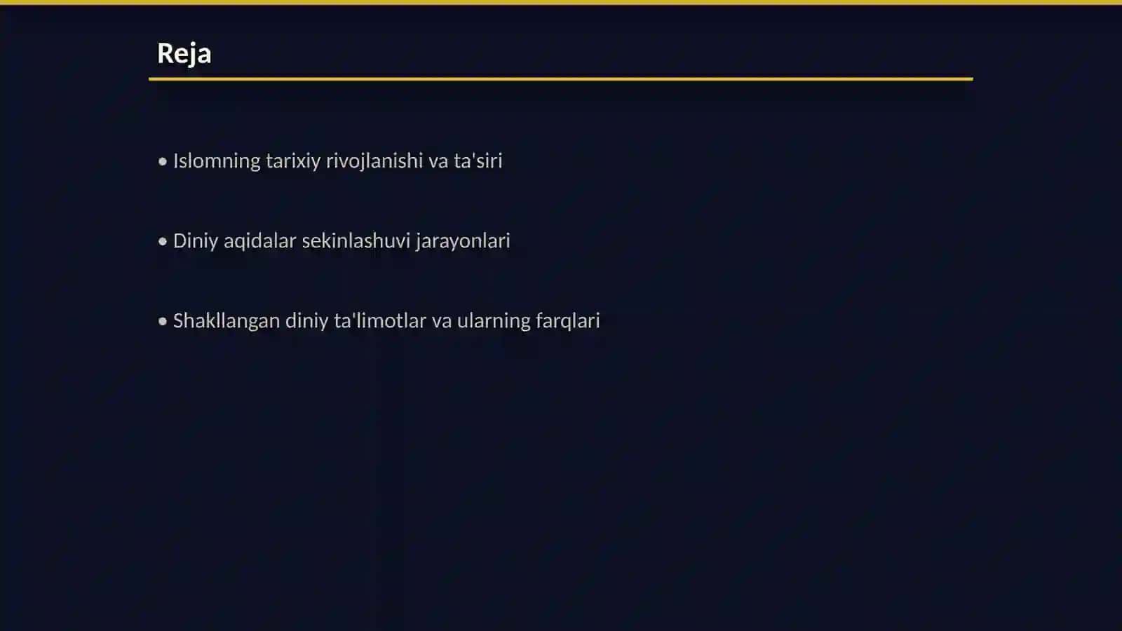 Islom va boshqa diniy aqidalar sekinlashuvi natijasida shakllangan diniy taʼlimotlar tarixi 2