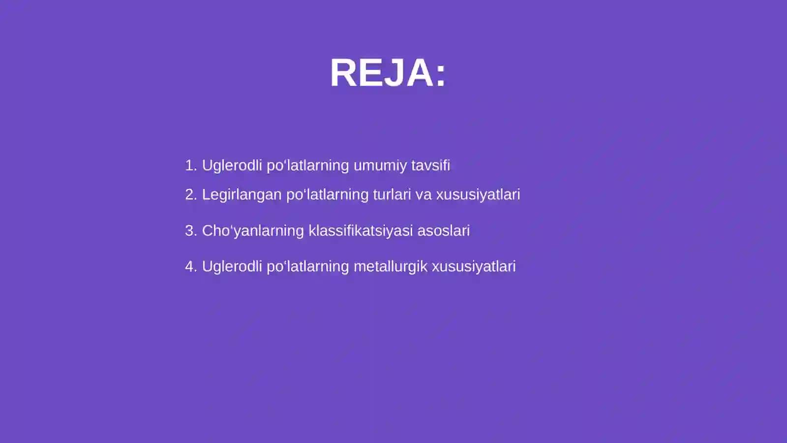 Uglerodli, legirlangan po‘latlar va cho‘yanlarning klassifikatsiyasi 2