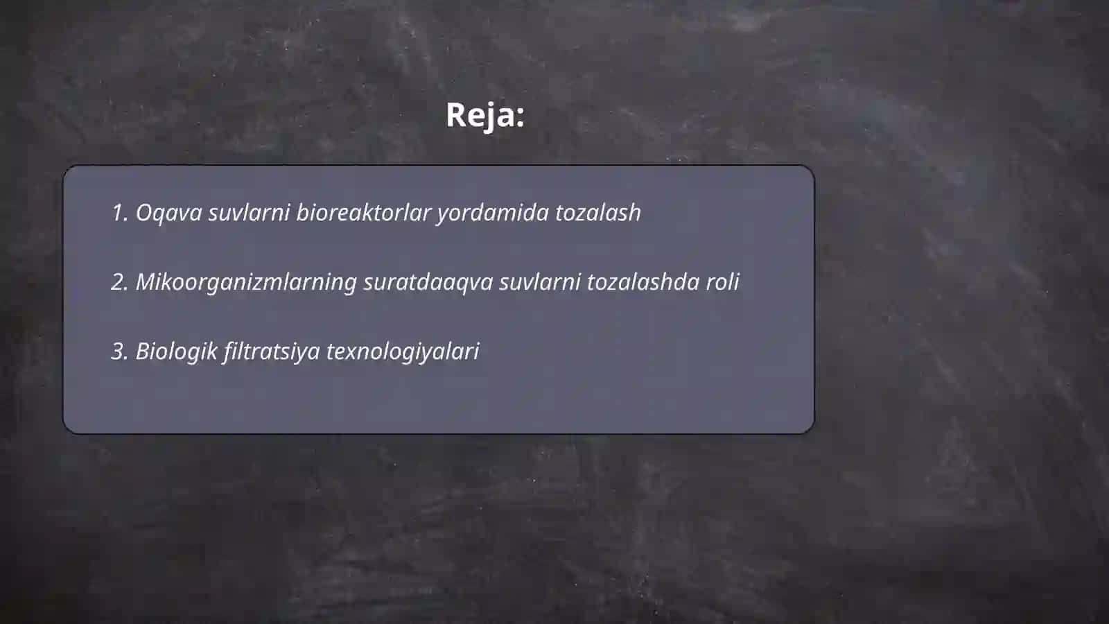 Oqava suvlarni tozalash biotexnologiyasi 2