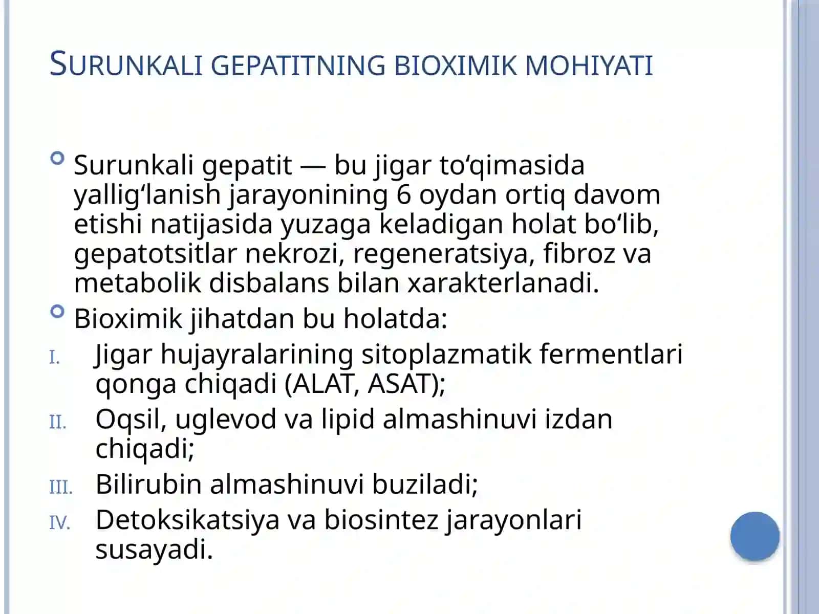 Surunkaligepatitning bioximik mohiyati 2
