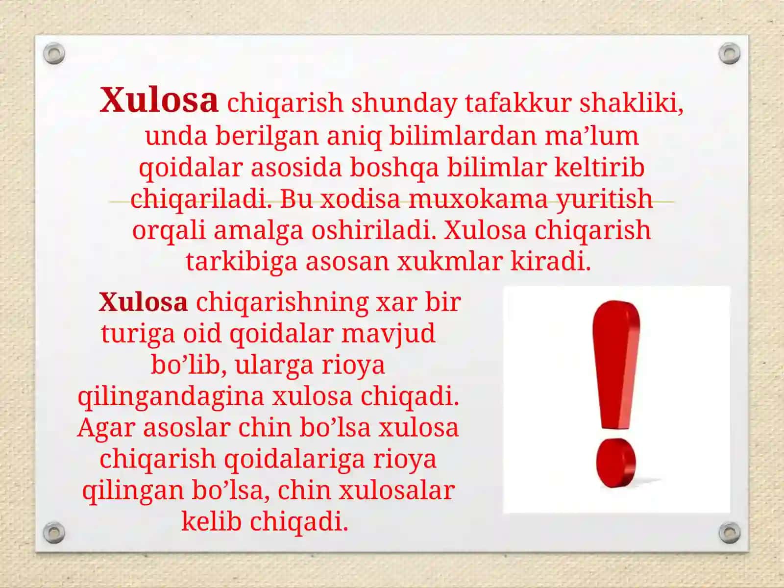 Deduktiv xulosa chiqarish va uning turlari 2