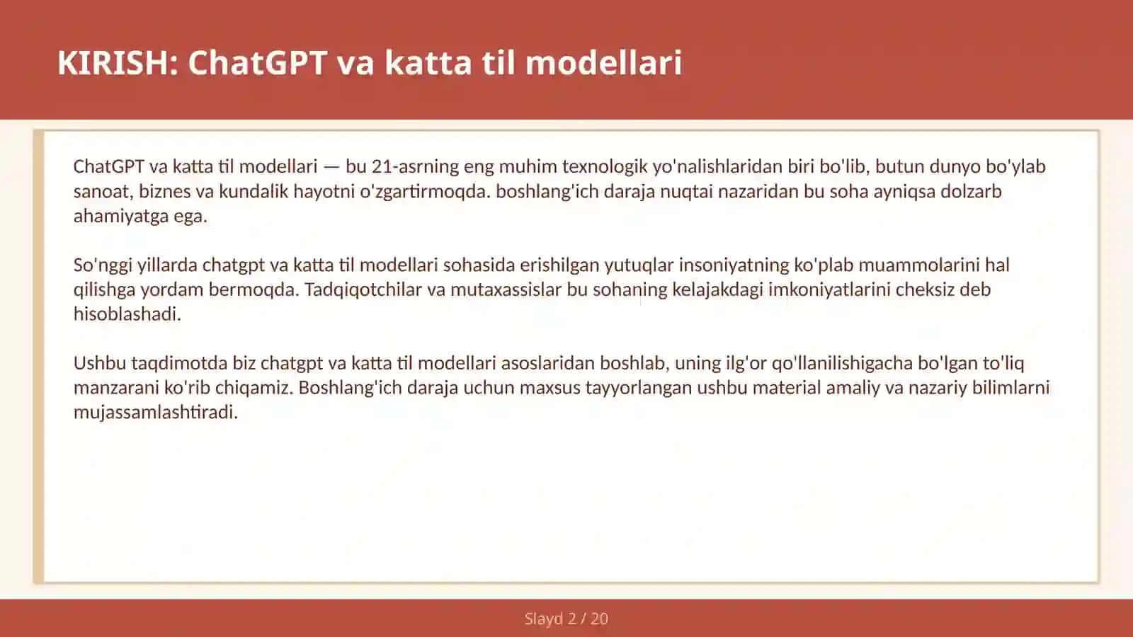 CHATGPT VA KATTA TIL MODELLARI 2