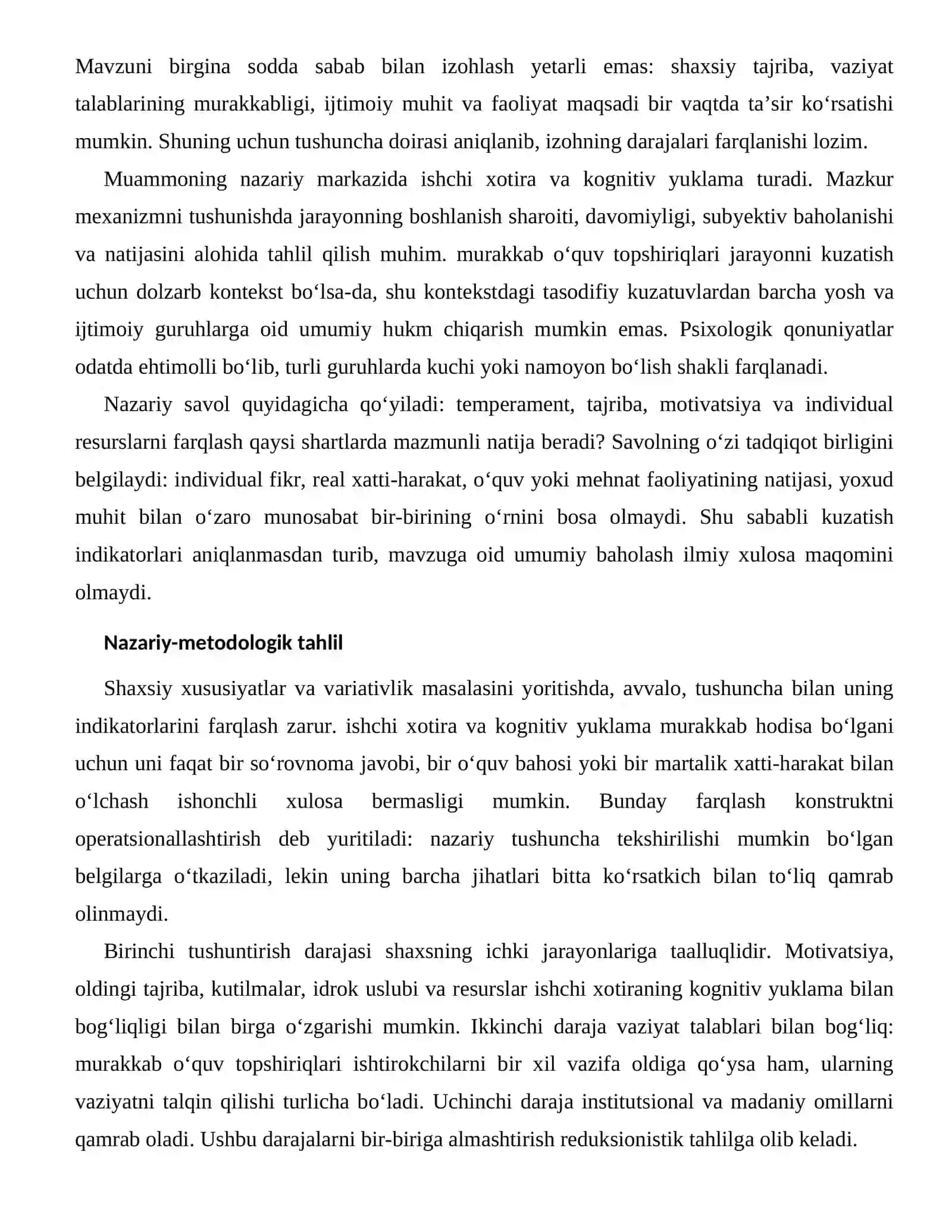 ISHCHI XOTIRANING KOGNITIV YUKLAMA BILAN BOG‘LIQLIGI — INDIVIDUAL FARQLARI 2