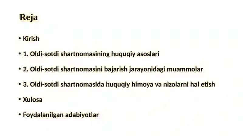 Oldi-sotdishartnomasining fuqarolik huquqiy muammolari 2