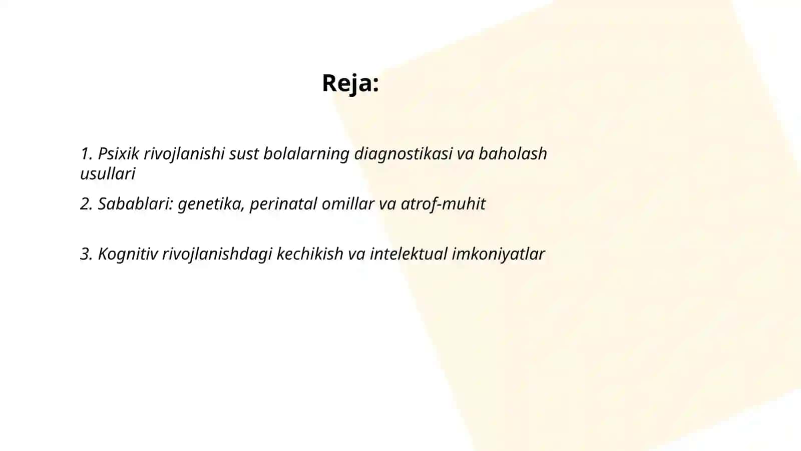 Psixik rivojlanishi sust bolalar psixologiyasi 2