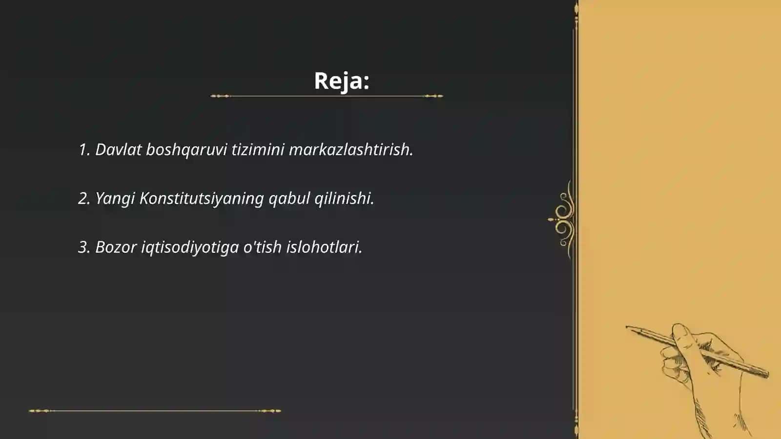 Mustaqillik yillarida davlat boshqaruvi tizimida amalga oshirilgan islohotlar 2