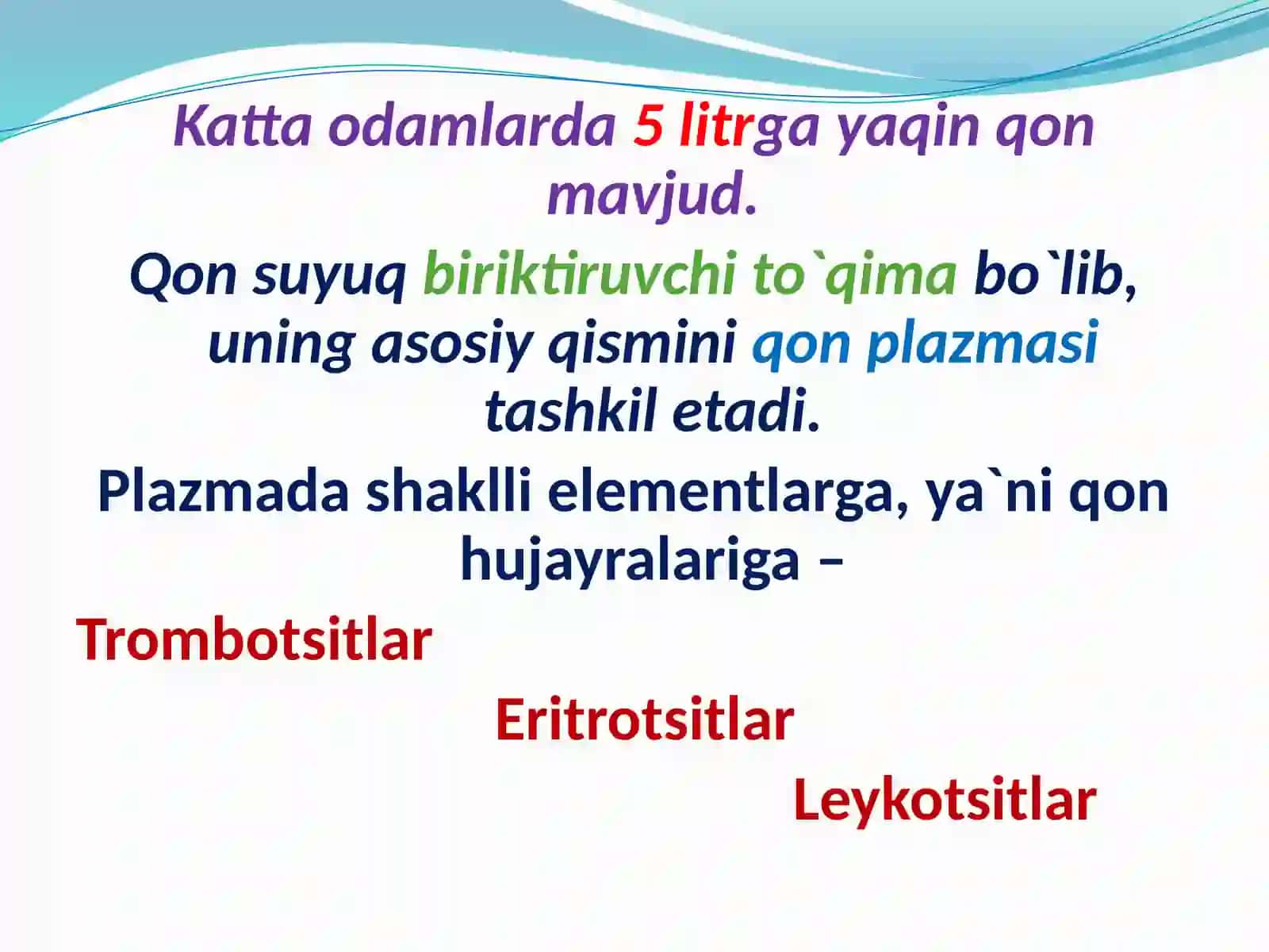 Qonning kimyoviy tarkibi 2