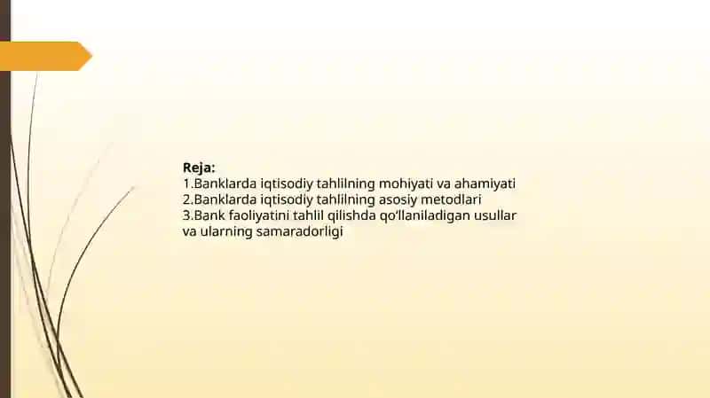 Banklarda iqtisodiy tahlilning metodlari 2