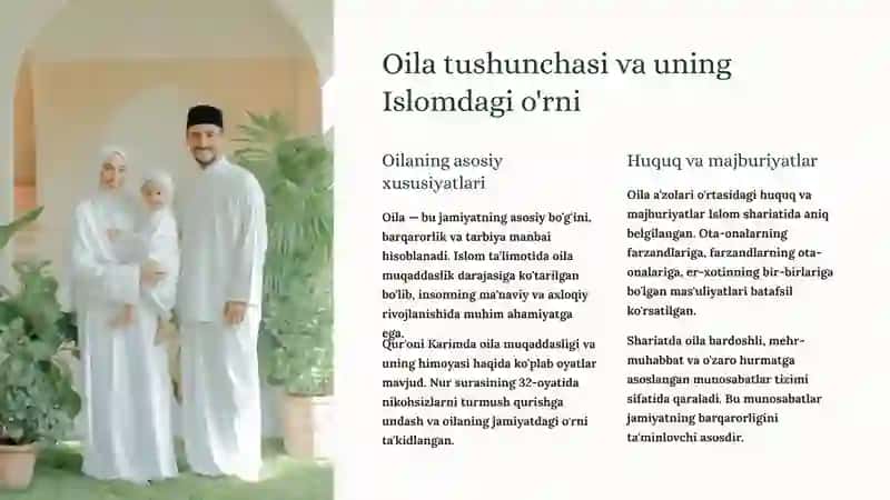 Islom Huquqshunosligida Oila, Nikoh, Taloq, Idda va Zihor Tushunchalari 2