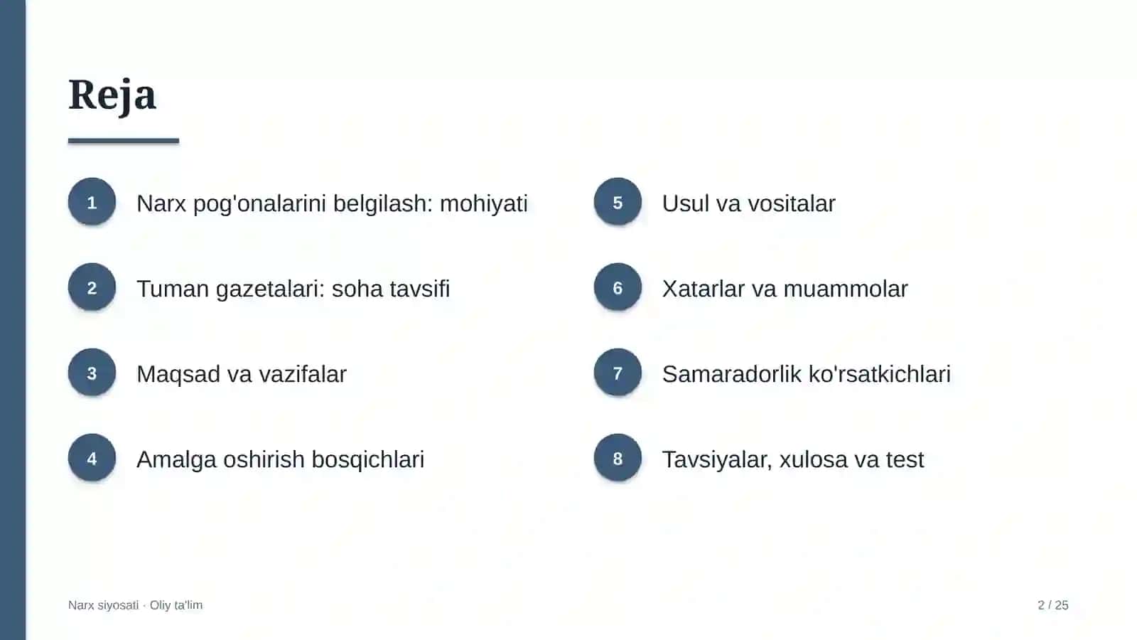 Tuman gazetalarida narx pog'onalarini belgilash 2