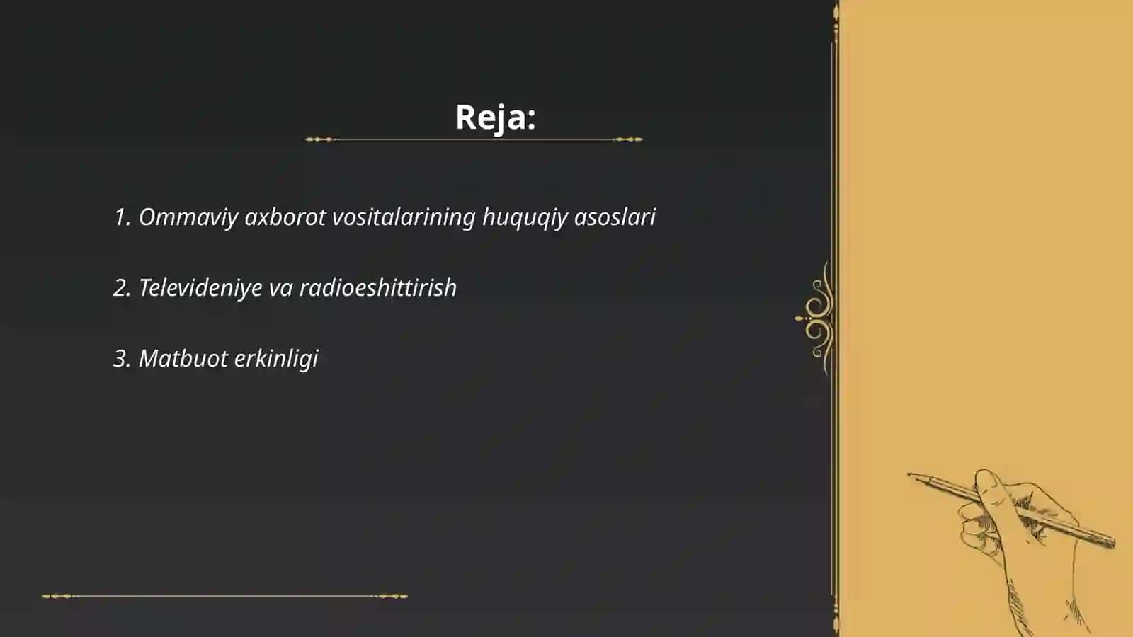 Ommaviy axborot vositalarining huquqiy asoslari 2