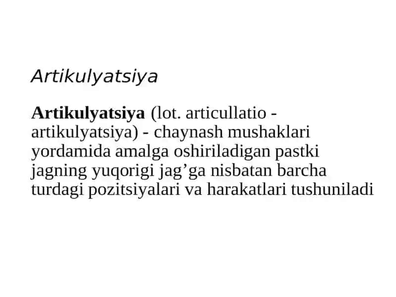 Artikulyatsiya va okklyuziya 2