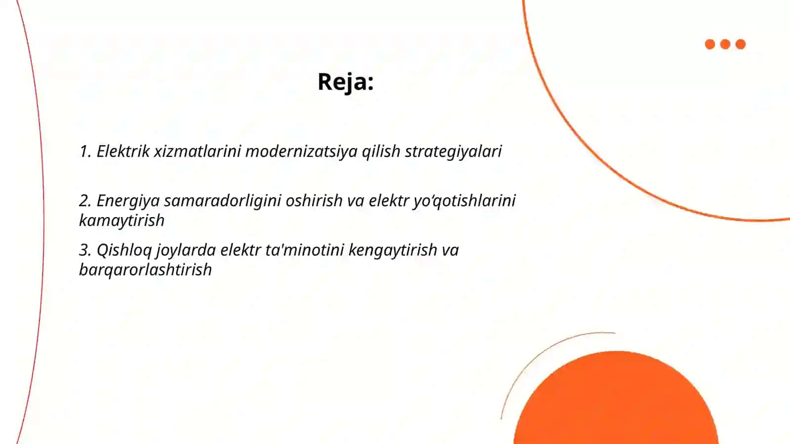 Elektrik xizmatlarini modernizatsiya qilish strategiyalari 2