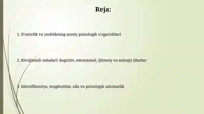 O'smirlik va òspirinlik davri psixik xususiyatlari 2