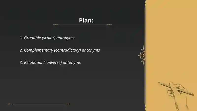 Classification of antonyms 2
