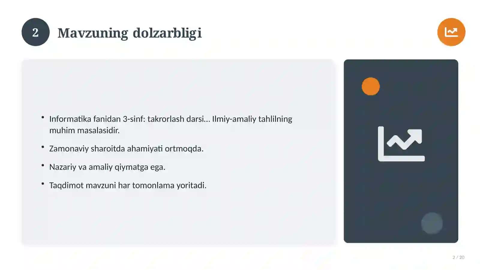Informatika fanidan 3-sinf: takrorlash darsi ishlanmasi 2