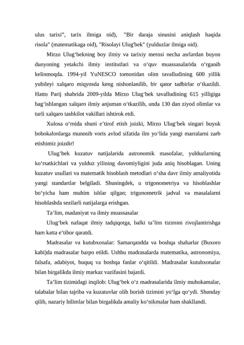 Mirzo Ulug`bek buyuk olim va davlat arbobi 2