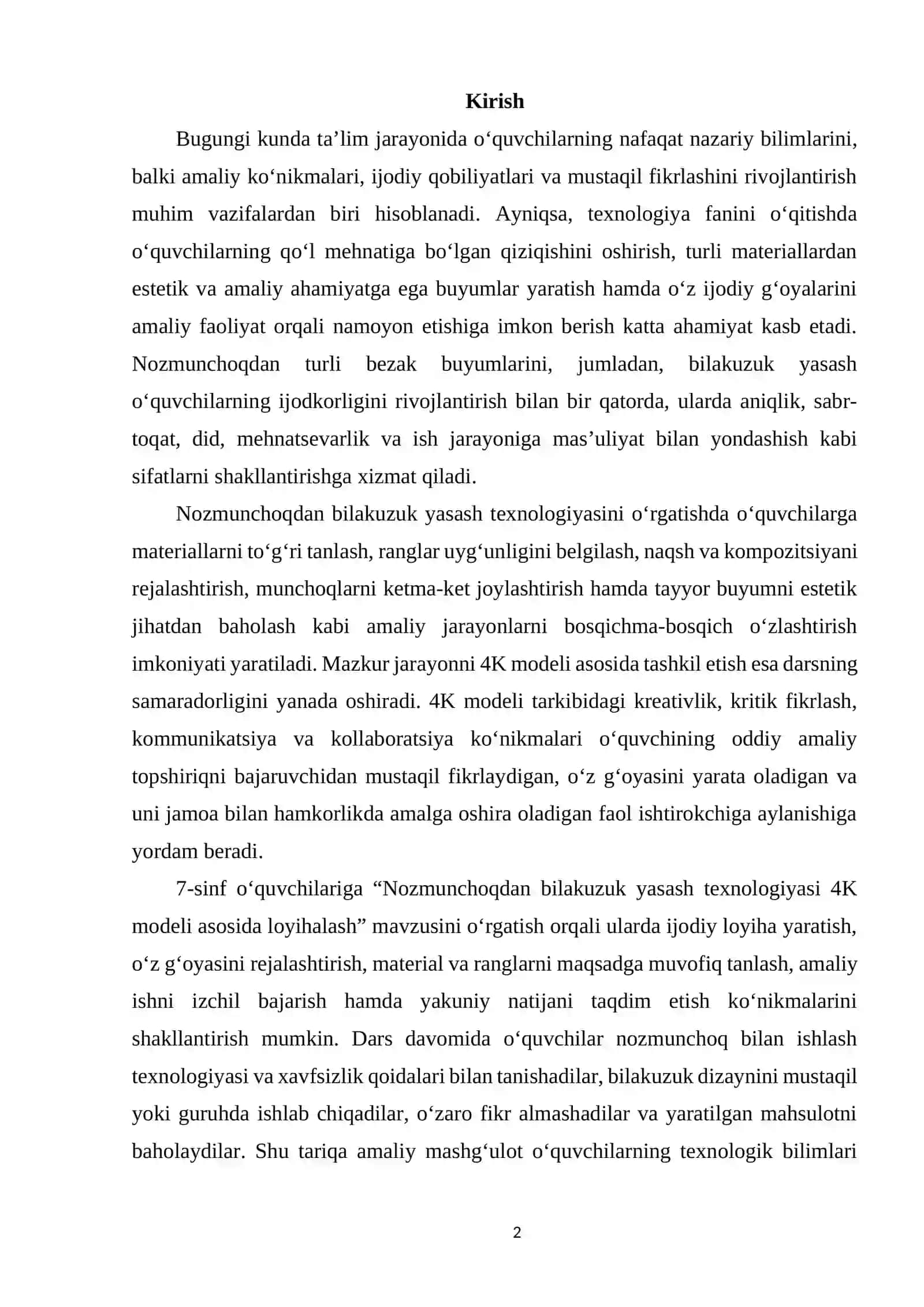"NOZМUNCHOQDAN BILAKUZUK YASASH TEXNOLOGIYASI" 2