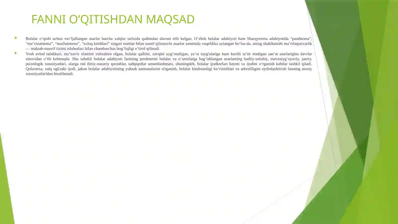 Bolalar adabiyoti fani haqida ma'lumot 2