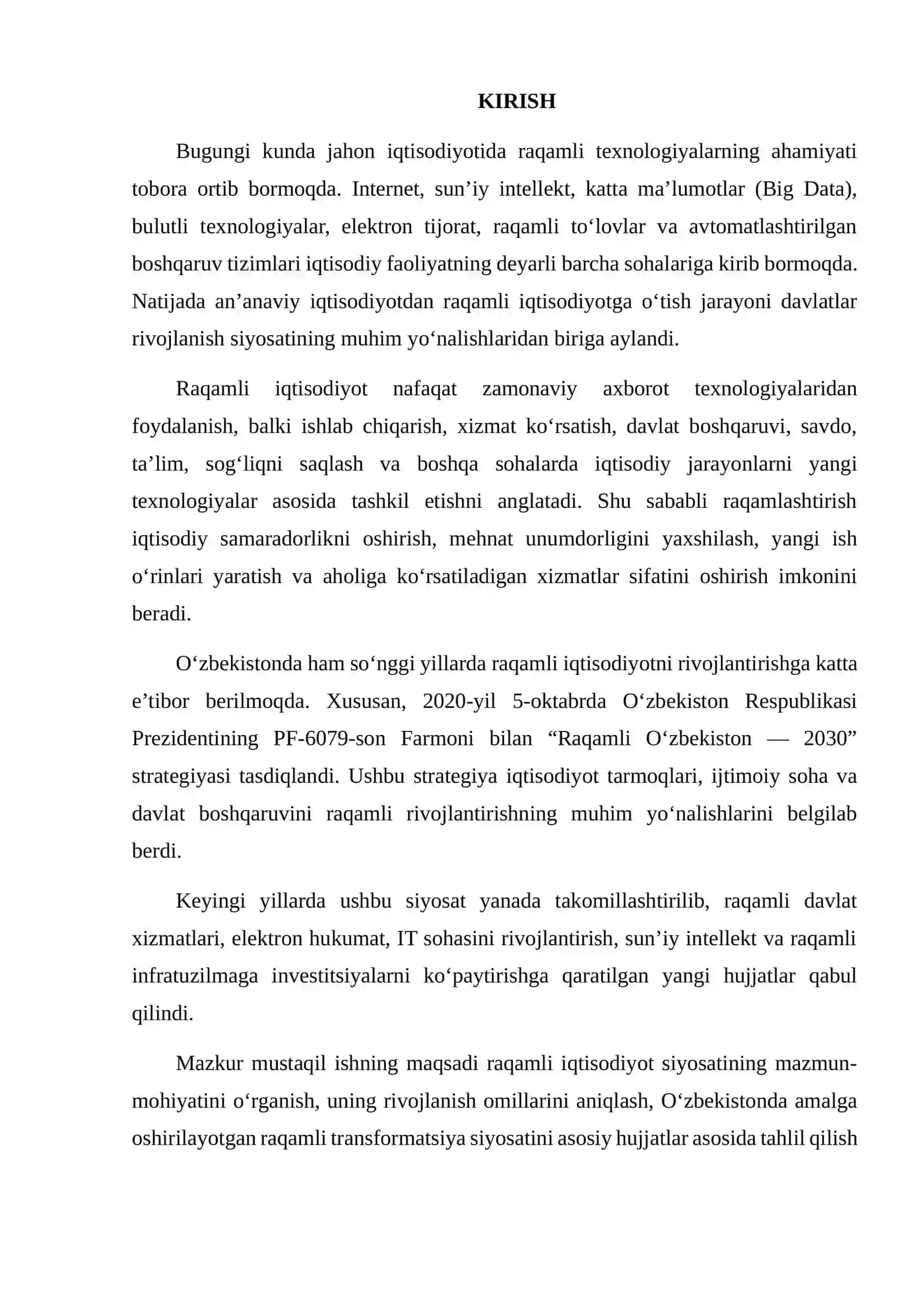 RAQAMLI IQTISODIYOT SIYOSATI VA UNING RIVOJLANISH OMILLARI 2