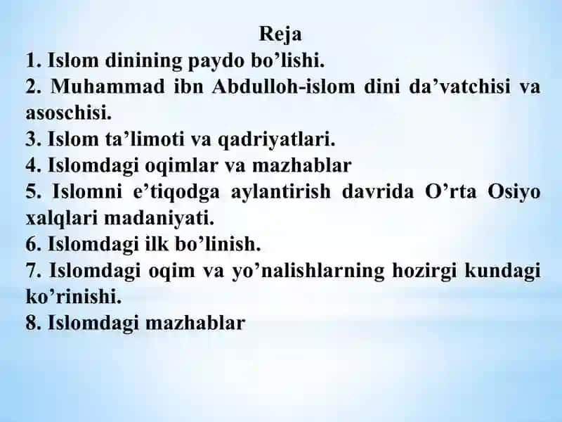 Islom dini tarixi va mohiyati 2