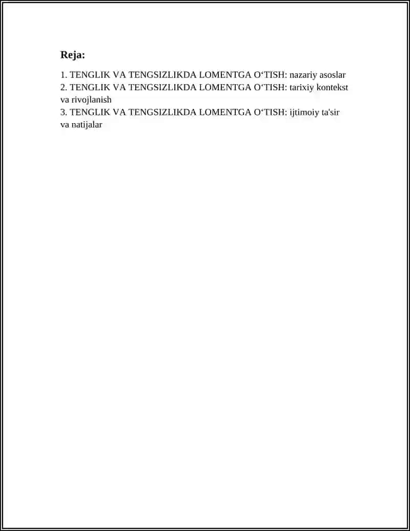 TENGLIK VA TENGSIZLIKDA LOMENTGA OʻTISH 2