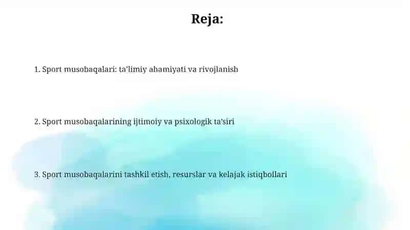 Sport musobaqalarining o‘quvchilar tarbiyasidagi ahamiyati 2