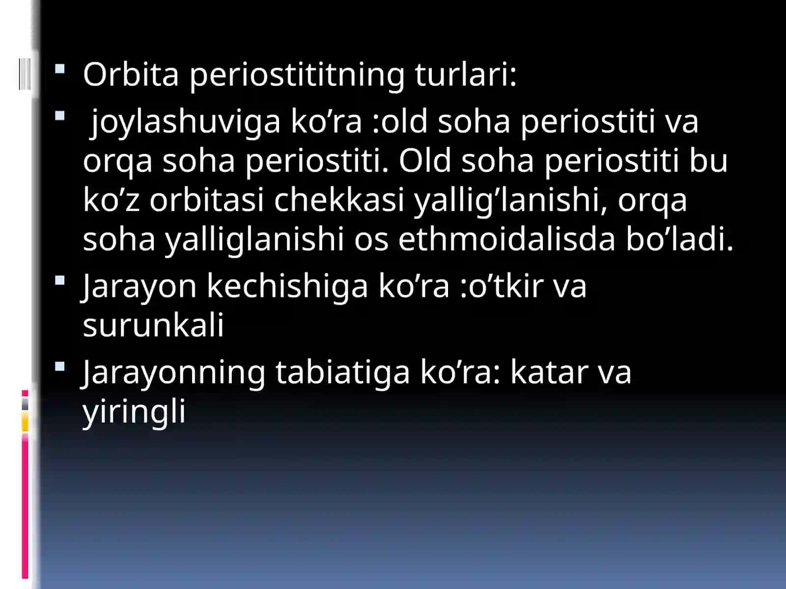 Ko’zorbitasining periostiti 2